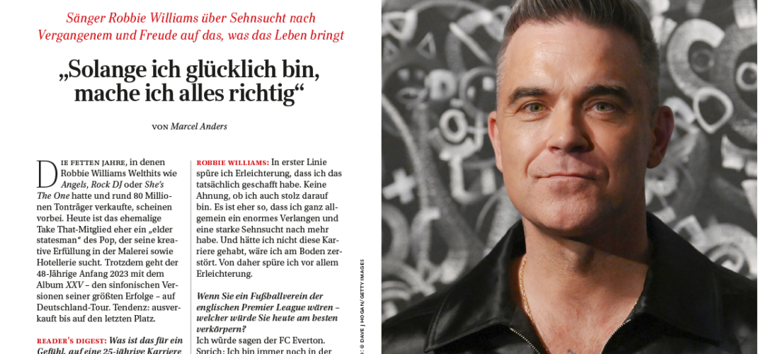 Robbie Williams im Interview:<br/>„Solange ich glücklich bin, mache ich alles richtig“
